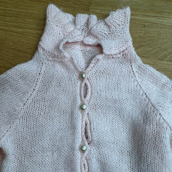 VTG 60s Handmade Crochet Baby Cardigan - Picture 2 of 5
